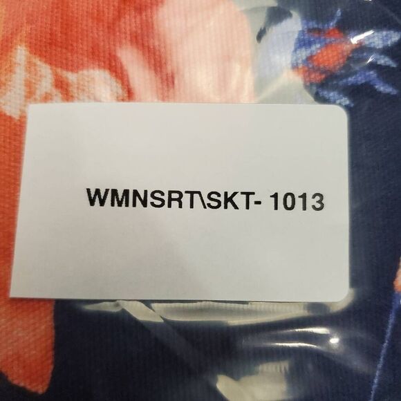 Talbots Size 14 Navy Floral Lined Skirt - Picture 9 of 9